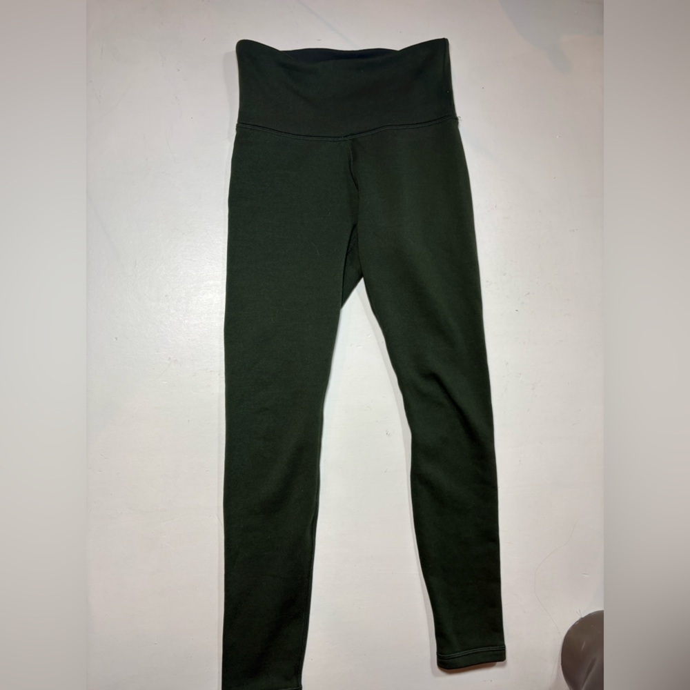 Aritzia Dark Green Fleece Leggings